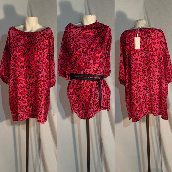 CAPSULE London Tops - COPY - CAPSULE London Hot Pink Leopard Print Boxy…